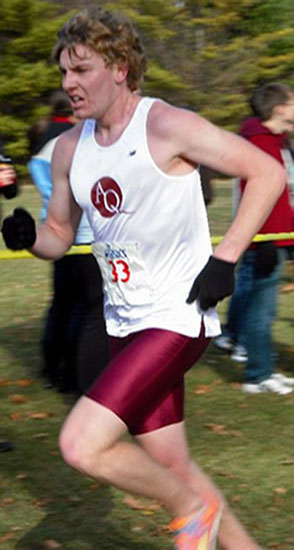 Running cross-country for Aquinas College, Brendan Molony helped the Saints place fifth in the nation in the NAIA championship.