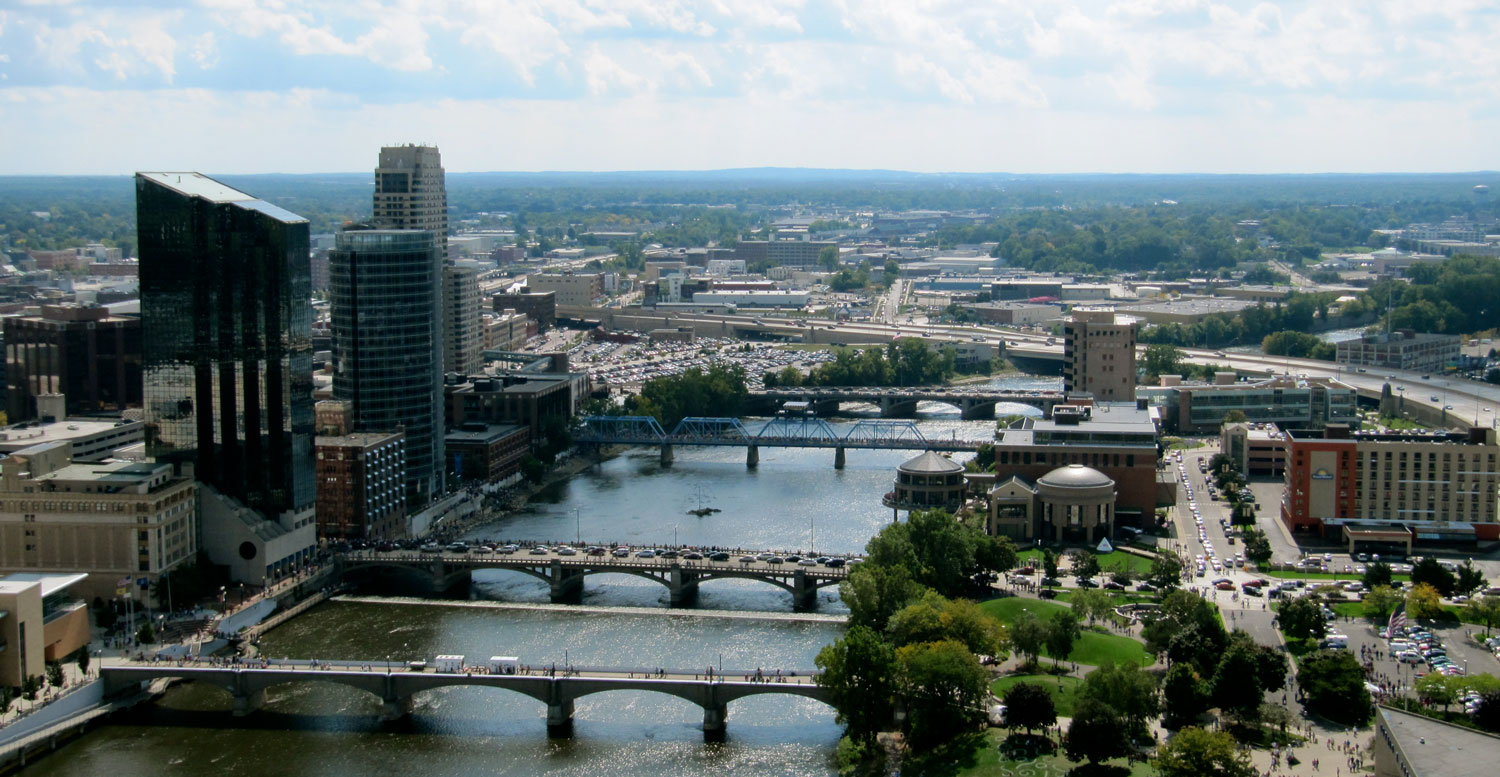 Downtown Grand Rapids from the 28th Floor of River House. 